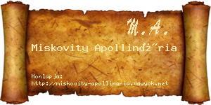 Miskovity Apollinária névjegykártya